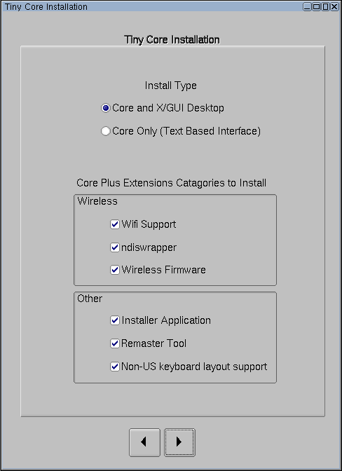 tinycore安装组件